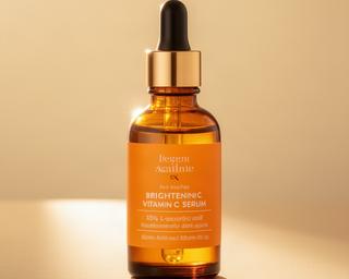 Brightning Vitamin C serum in amber bottle