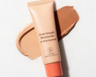 Tinted moisturizer with niacinamide in squeeze tube